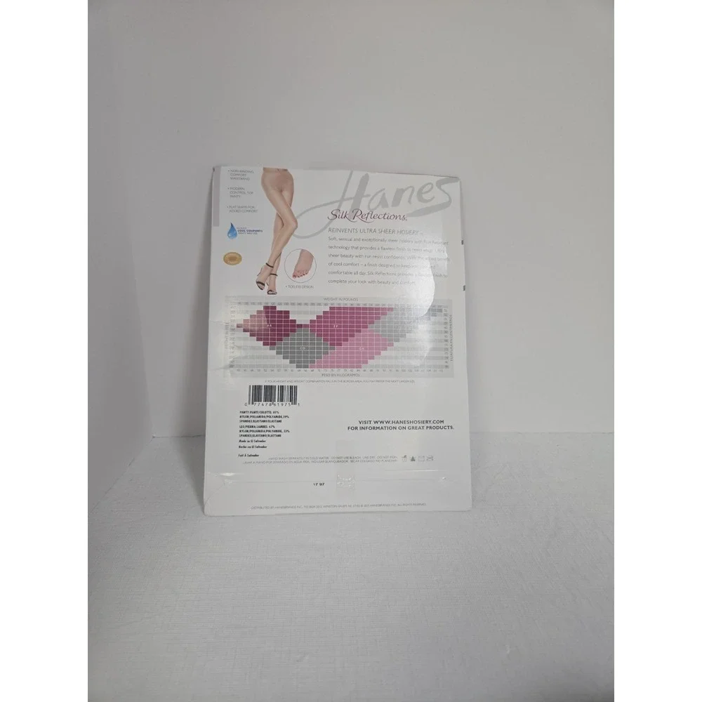 Hanes Silk Reflections Ultra Sheer Toeless Control Top Pantyhose 0B376 Size IJ